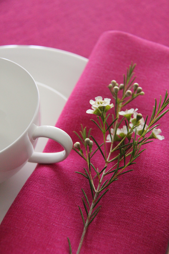 Múltiples combinaciones de servilletas 100% lino: servilleta piedra, servilleta rosa fucsia, servilleta verde pistacho, servilleta gris, servilleta blanca, servilleta azul, servilleta turquesa y servilleta vainilla
