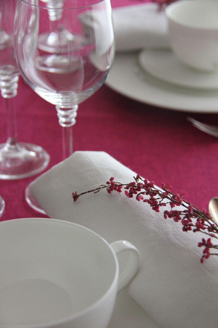 alquiler mantelería lisa fucsia fácil de mezclar con multitud de lisos y estampados para catering y wedding planner